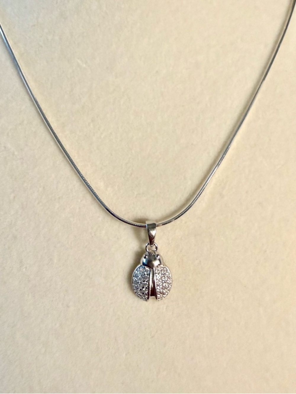 Cute Ladybug Pendant 0.5 ctw Moissanite Sterling Silver